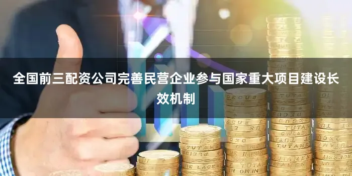 全国前三配资公司完善民营企业参与国家重大项目建设长效机制